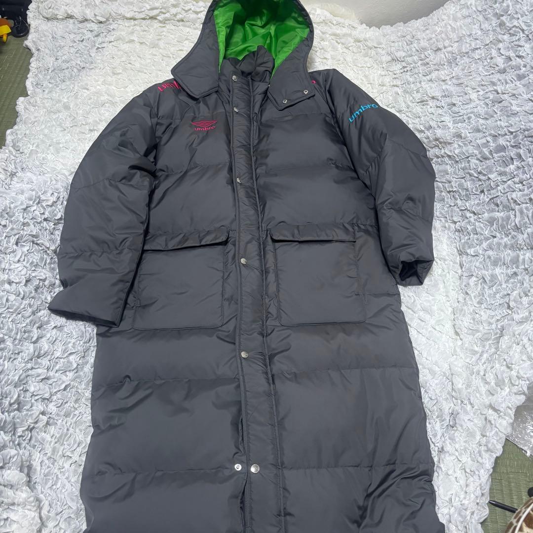 アンブロ UMBRO ベンチコート【O】グレー フード取外し可 ロング　ダウン