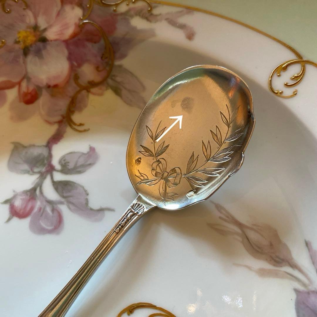 【ピュイフォルカ】純銀／アイスクリームスプーン／ポンパドール※彫有り２＋無し１