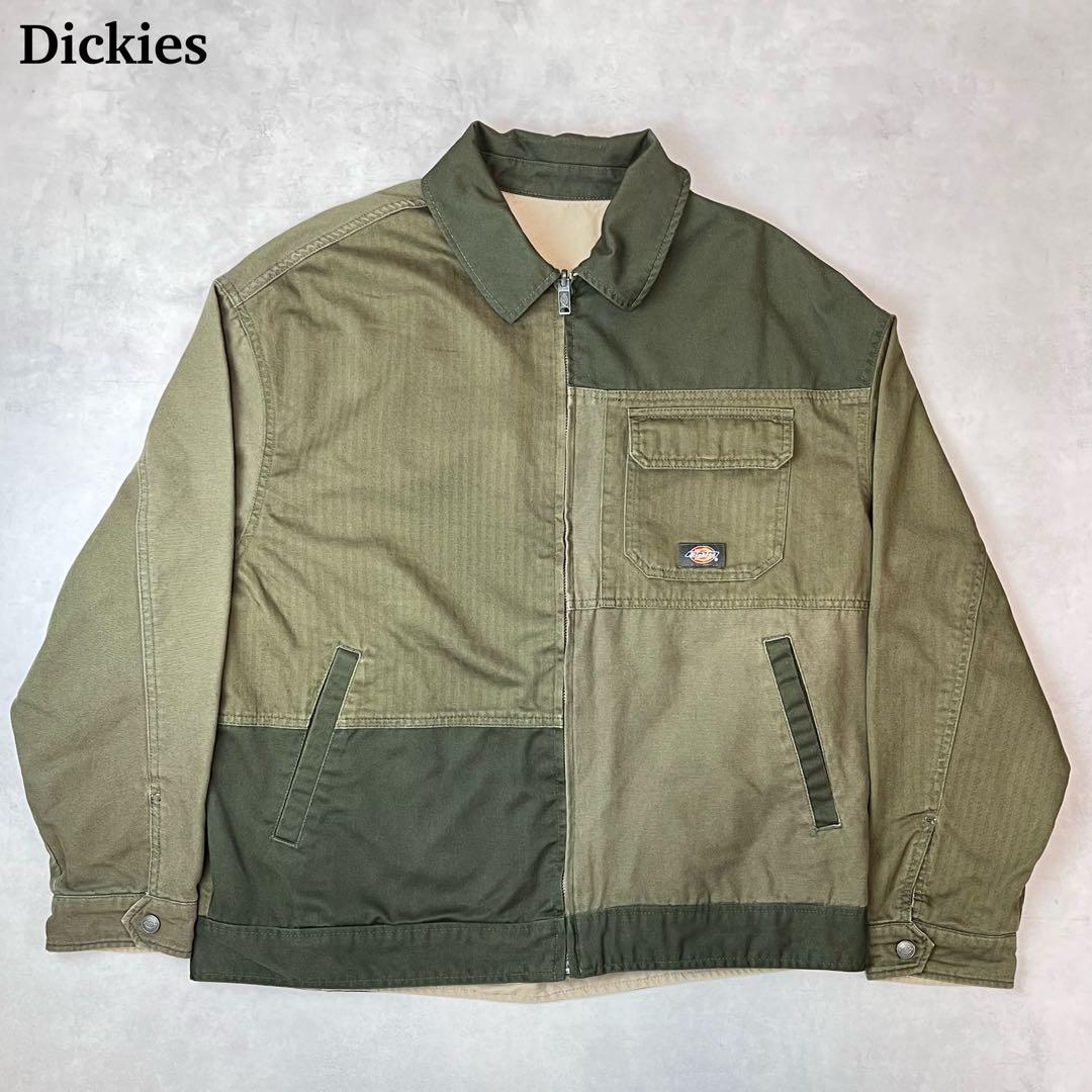 Dickies ヘリンボーン ワークジャケット リバーシブル カーキ ベージュ