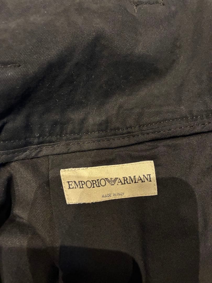 EMPORIO ARMANI ブラックカジュアルワイドパンツ！裾ジッパー付き