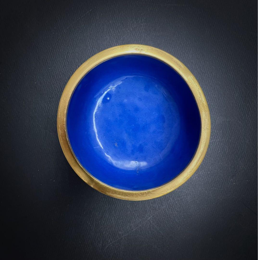 中國美術 古玩 景泰藍 七宝焼 超大博古紋茶入 茶筒 茶道具 高さ20.5cm