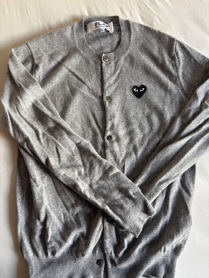 PLAY COMME des GARÇONS グレー カーディガン L