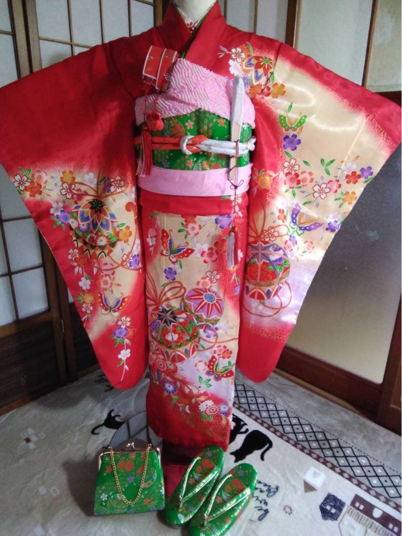 ちばです。7歳向け・化繊・お着物のセット