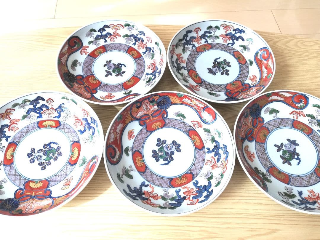 源右衛門　伊万里風　松絵　中皿　5枚セット