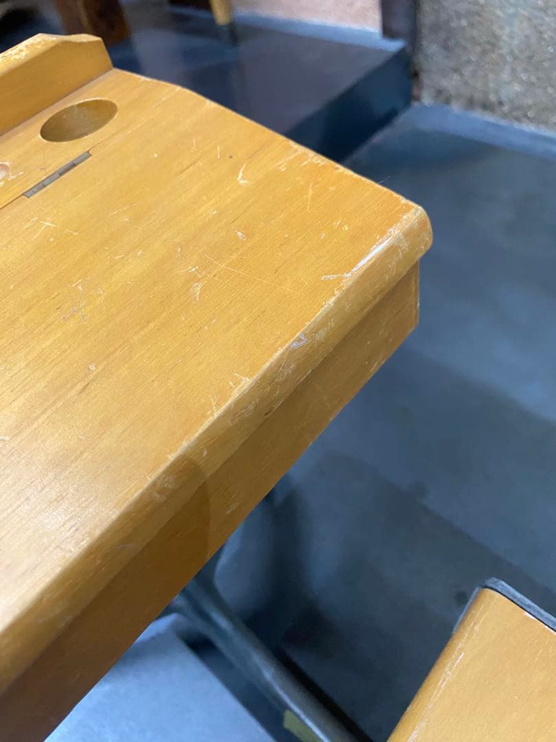 ヴィンテージ ミニチュア 学習デスク&チェア 木製 収納付き vintage