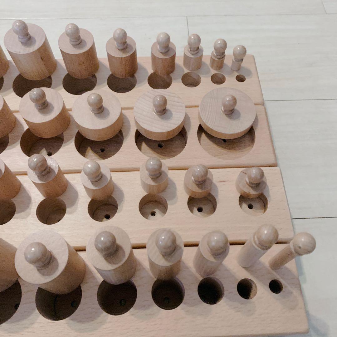 【モンテッソーリ教育】円柱さし　はめ込み円柱　教具 知育玩具