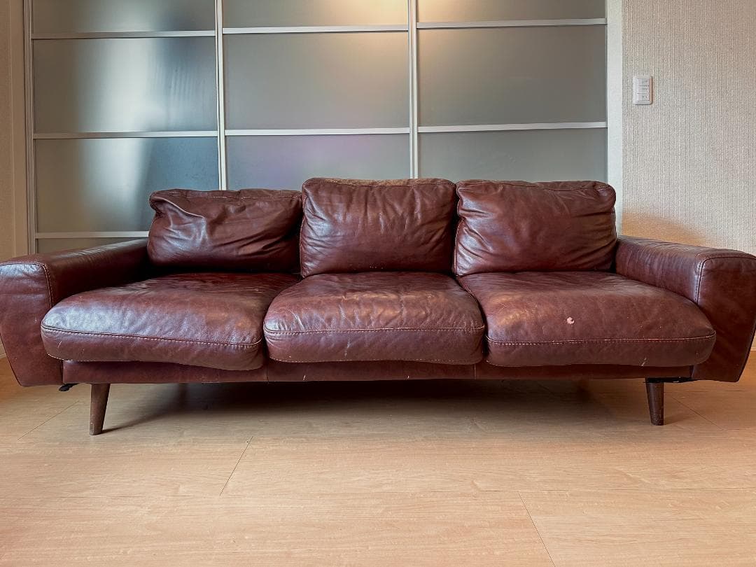 Jay【unico ウニコ】3シーターレザーソファーMOLN【剥がれ汚れ】