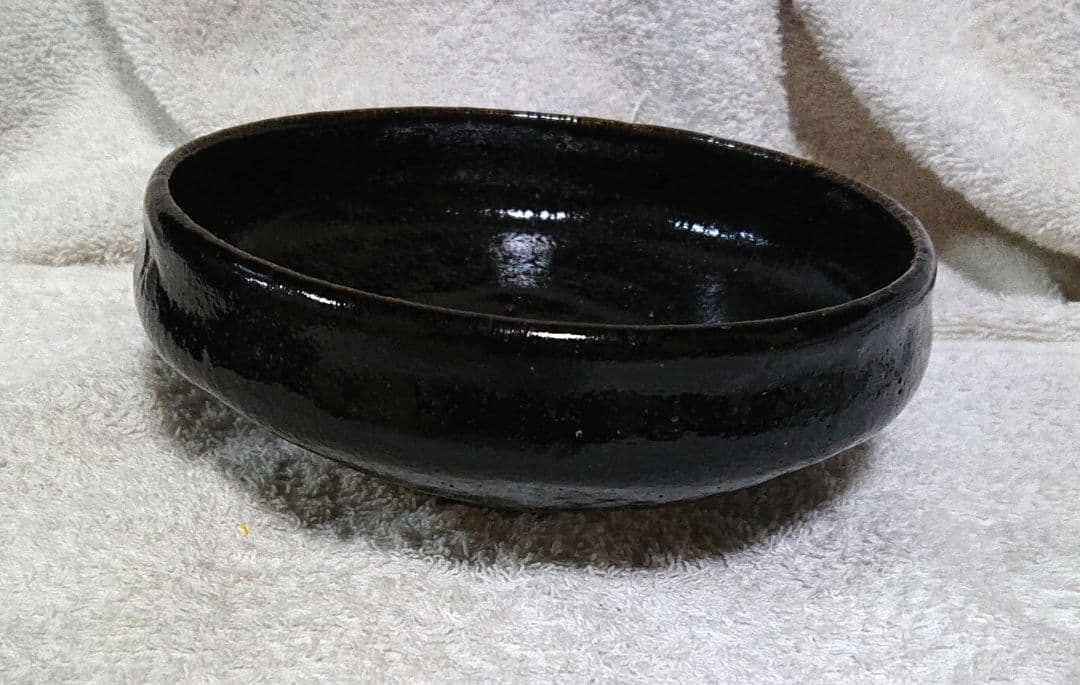 茶道具黒楽旦入平茶碗 木箱付 A431