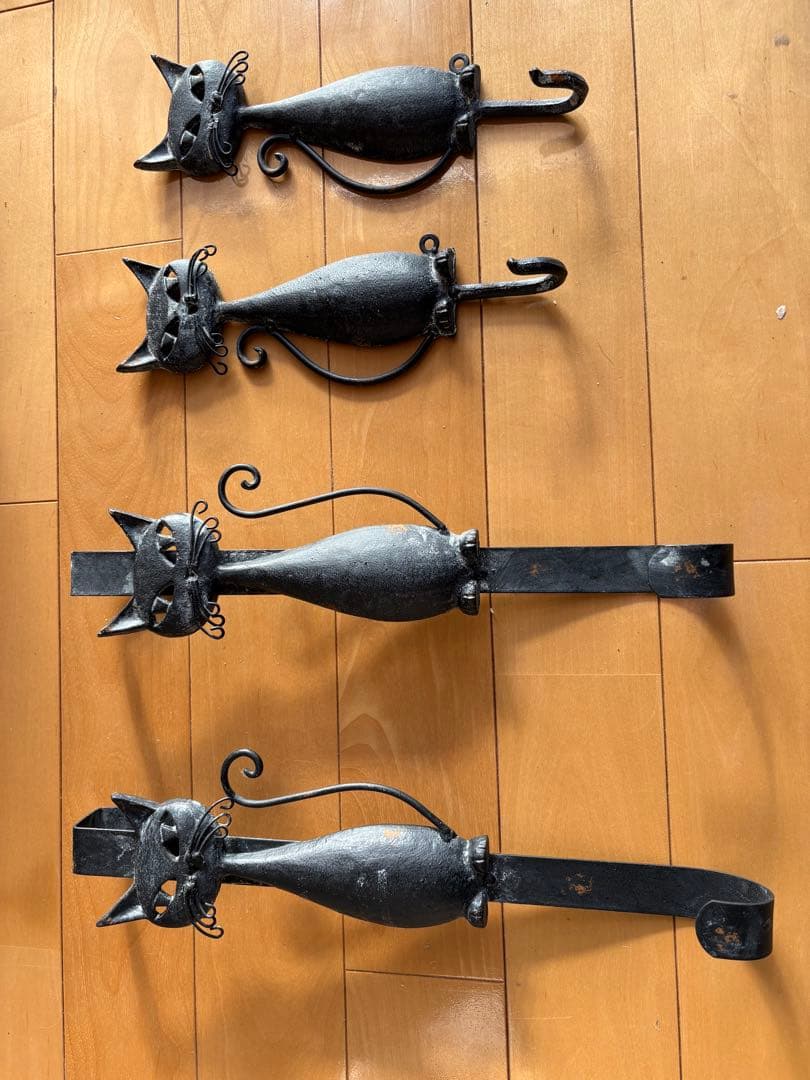 雑貨店仕入れ　猫のドアフック✖️3 ウォールフック✖️5 エイジング加工