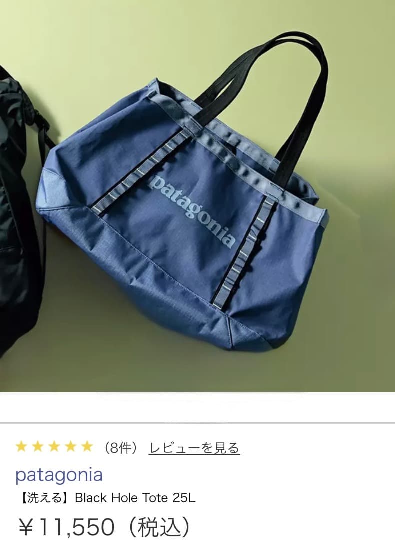 パタゴニア　ブラックホールトート25L カレントブルー