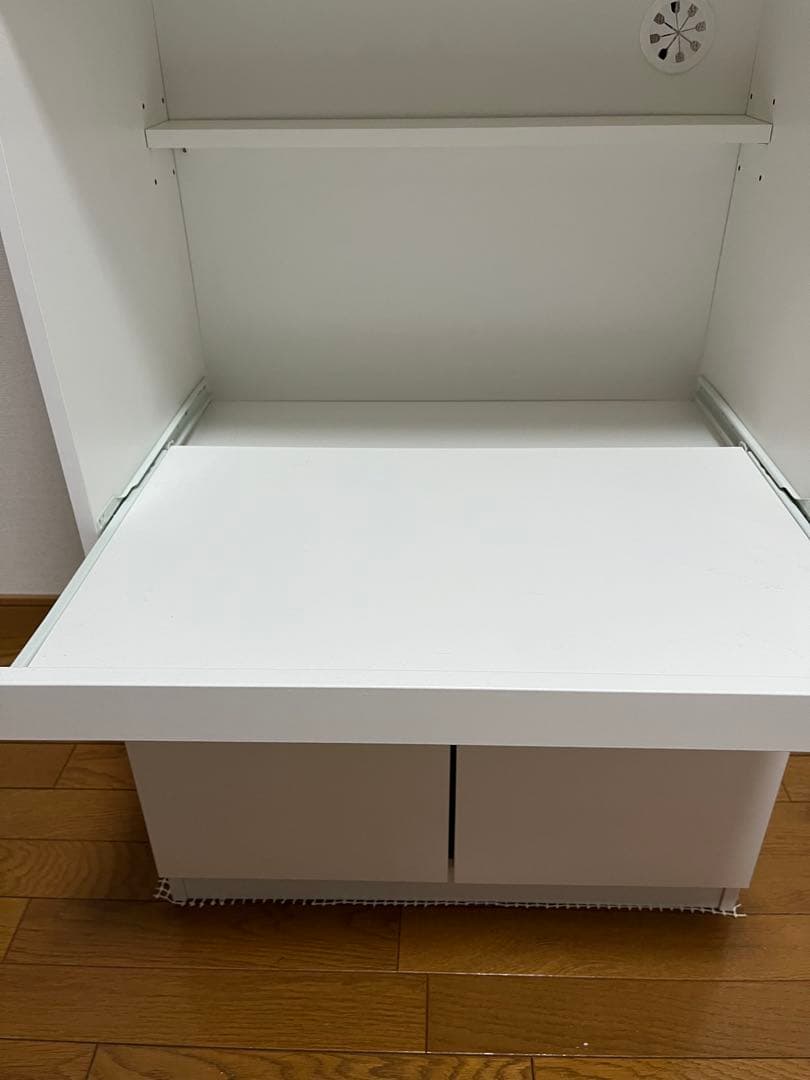 ホワイト レンジボード 引き出し付き
