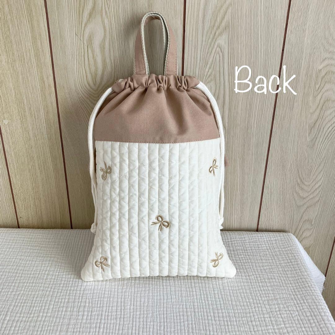 ヌビ リボン ピアニカケース バッグ ベージュ 上履き袋 イブル メロディオン