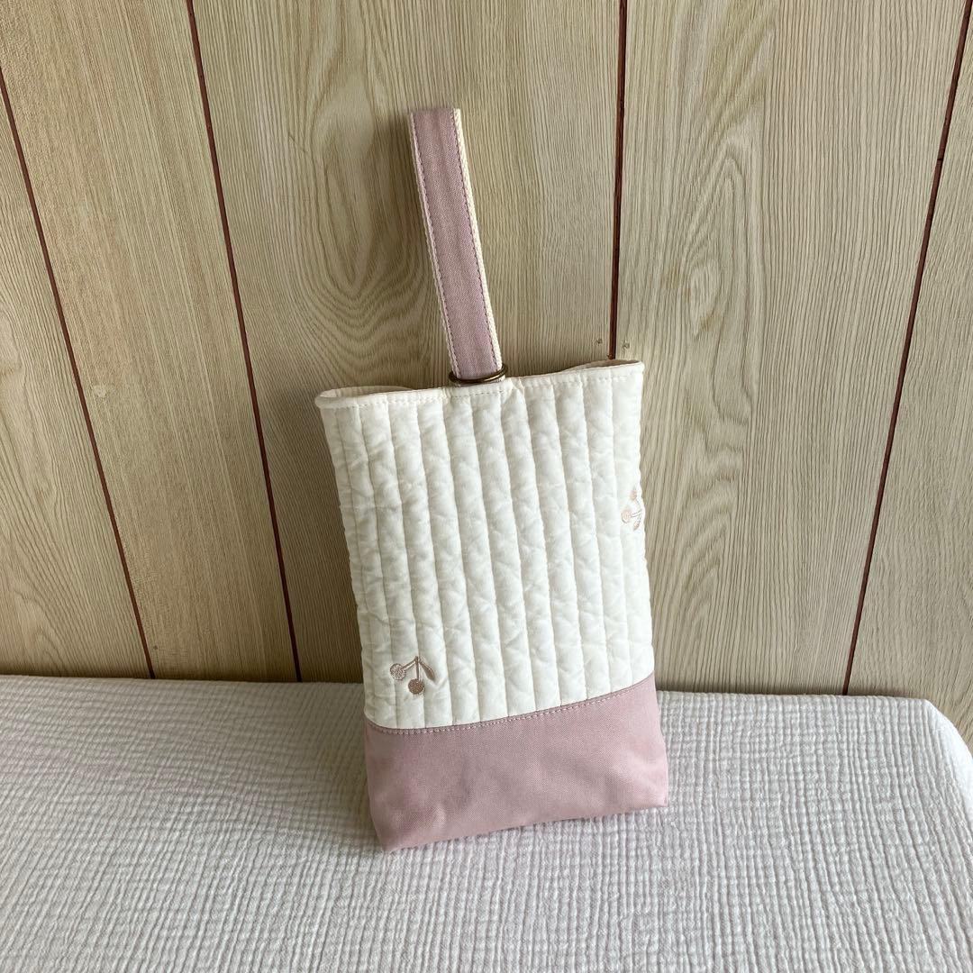 ヌビ リボン ピアニカケース バッグ ベージュ 上履き袋 イブル メロディオン