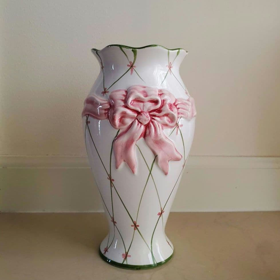 花瓶・フラワースタンド vintage * Portugal ribbon flower vase