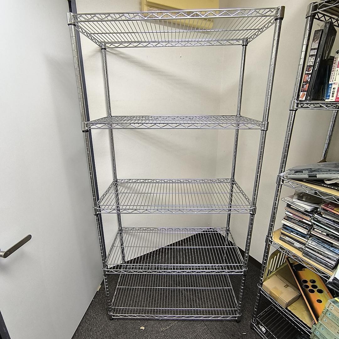 幅90cm　スチールラック 4段 シルバー 値引き交渉可
