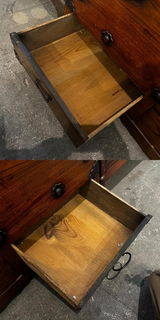 朝鮮古民藝 李朝家具 小ぶりなバンダジ 蝙蝠象嵌 李朝箪笥 無垢材 時代家具