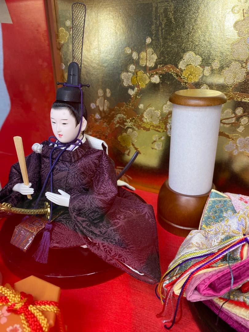 東京久月　雛人形アクリルケース入り親王飾り・間口約３８×奥行約２８×高さ約３０㎝