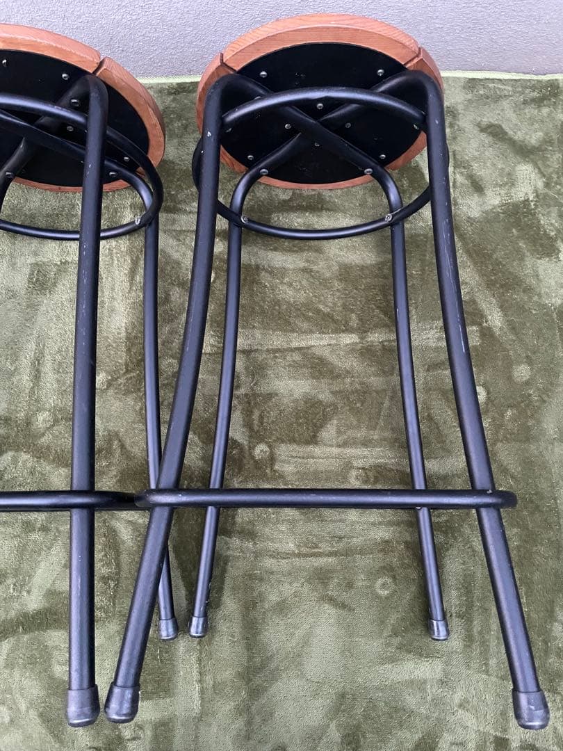 廃盤　2脚セット　希少モデル　IKEA AGNE スツール　椅子　パイン無垢材