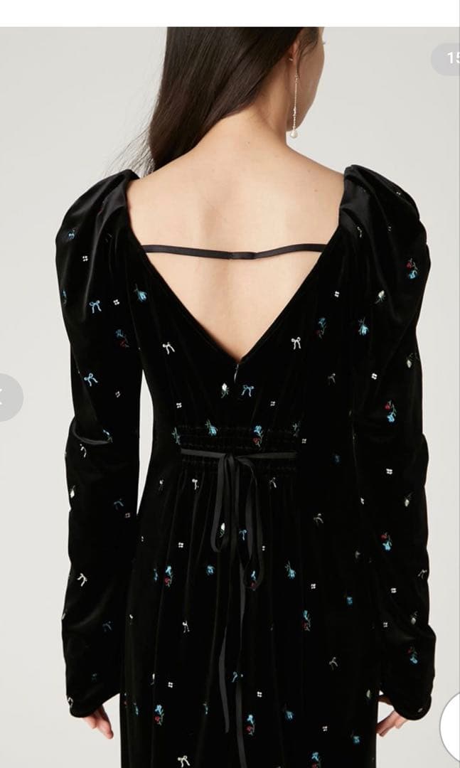 新品未使用FRAY I.D ベロアナローワンピース　ブラック