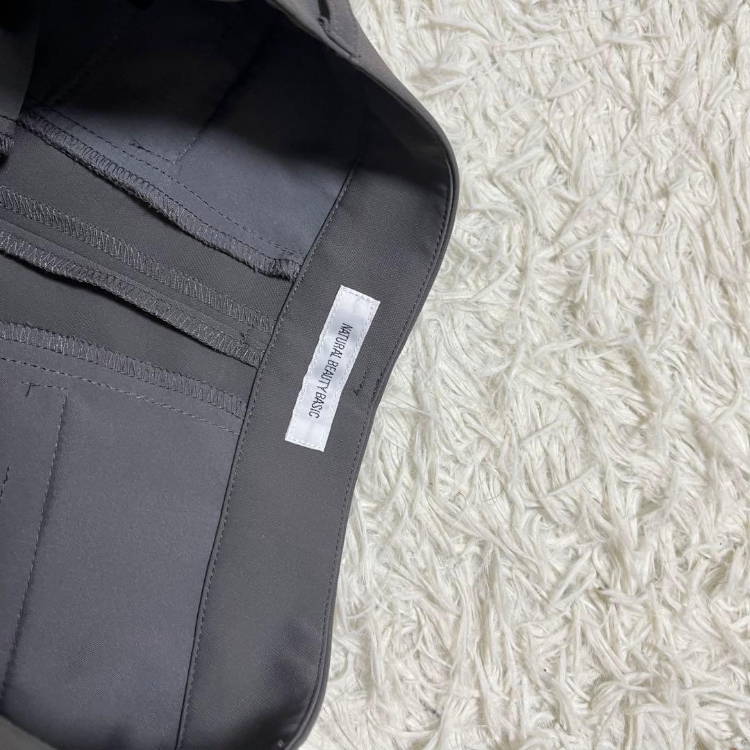 美品 ナチュラルビューティーベーシック ノーカラー セットアップ スーツ パンツ