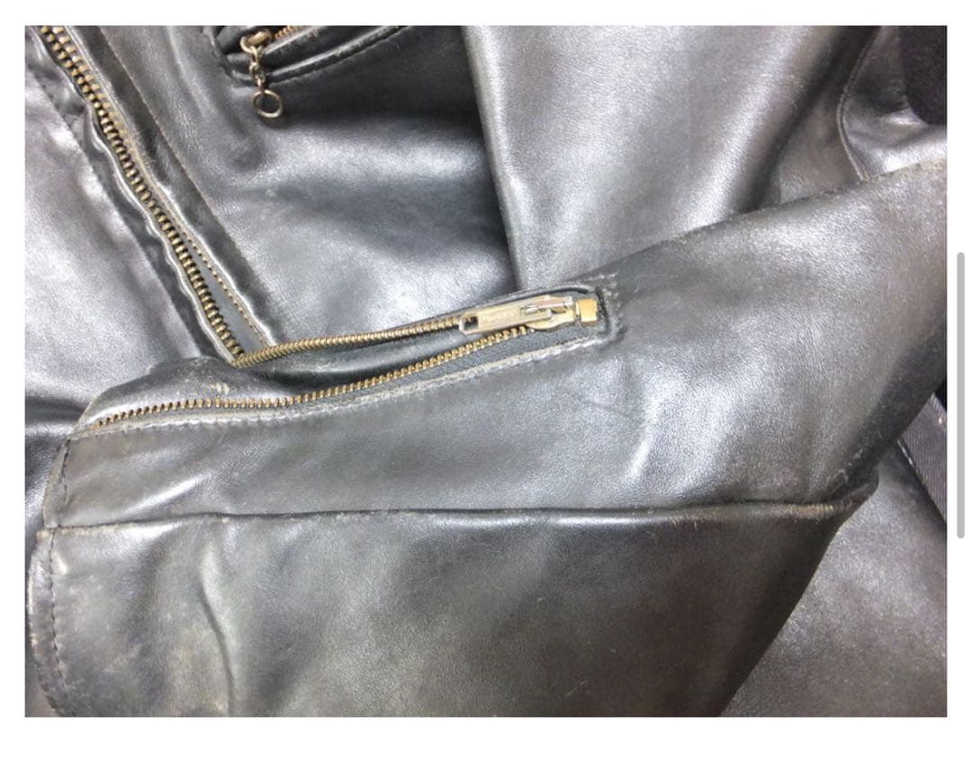 Schott ブラックレザーシングルライダースジャケット38 (M)品番641G