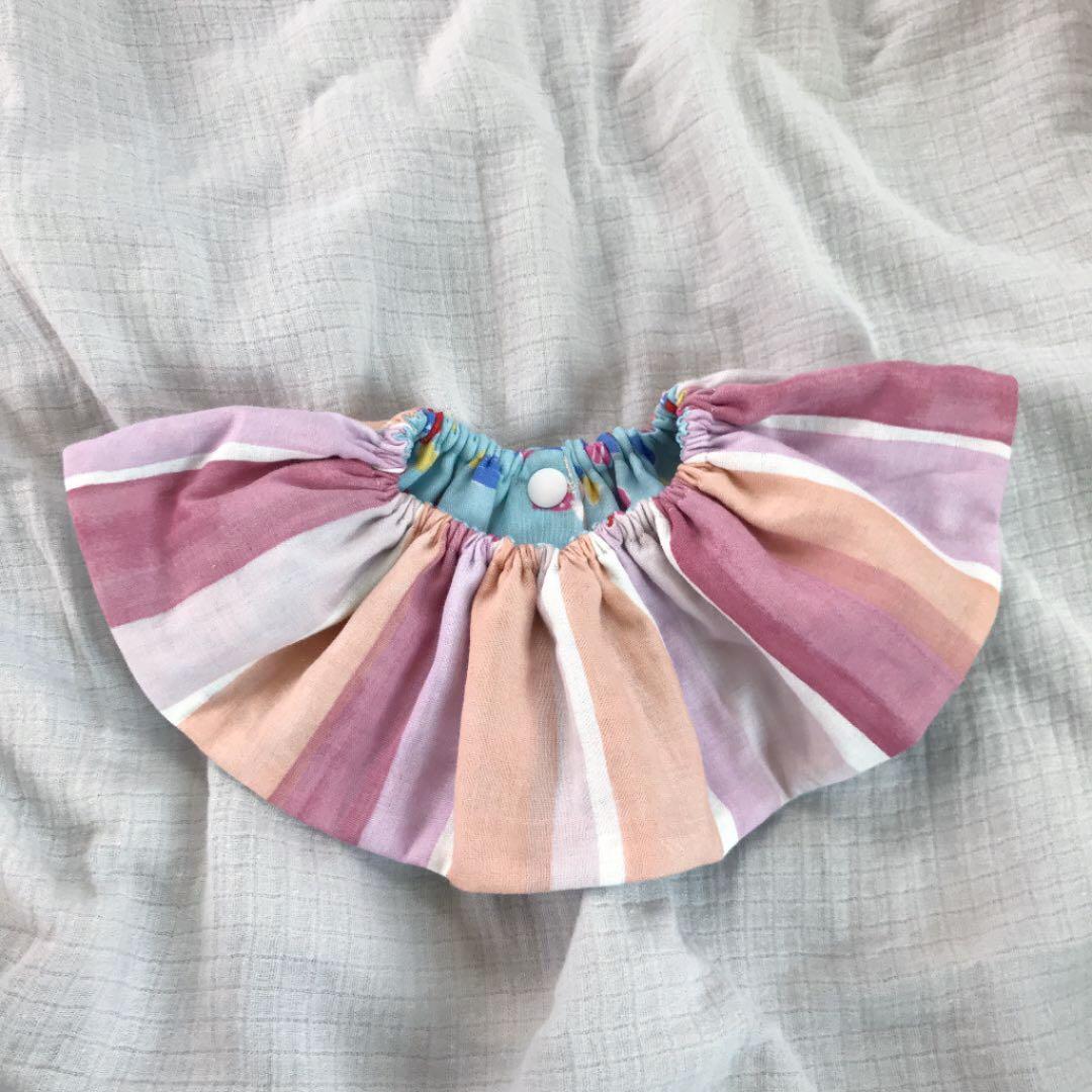 ★ピンクマーカーたて×水色キャンディ★ ハンドメイド　リバーシブル　スタイ