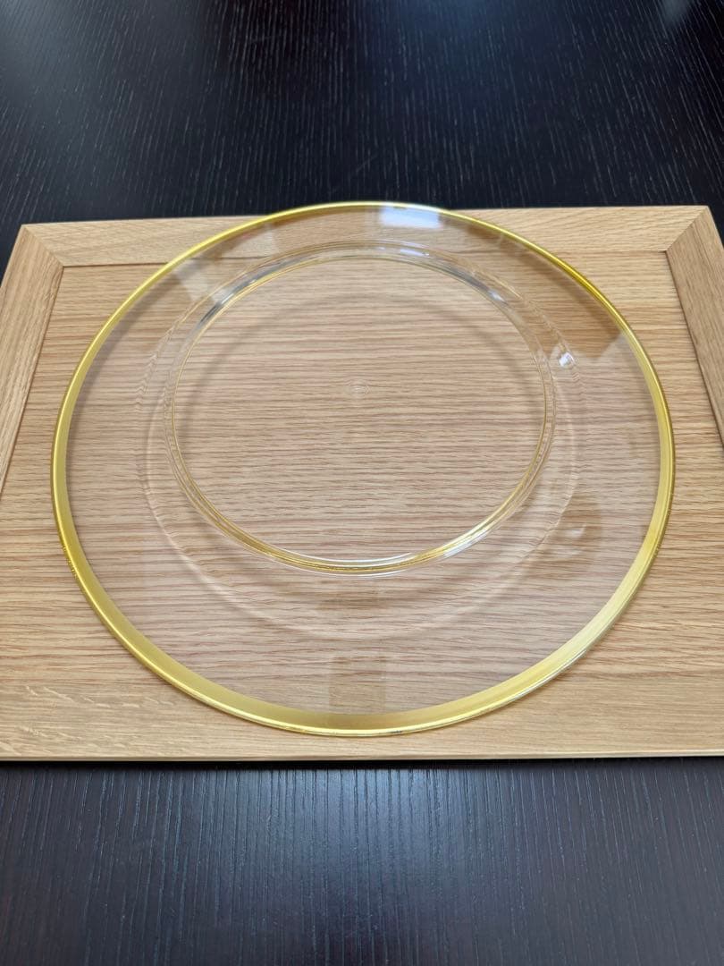 透明プラスチック皿 金色の縁取り4枚セット