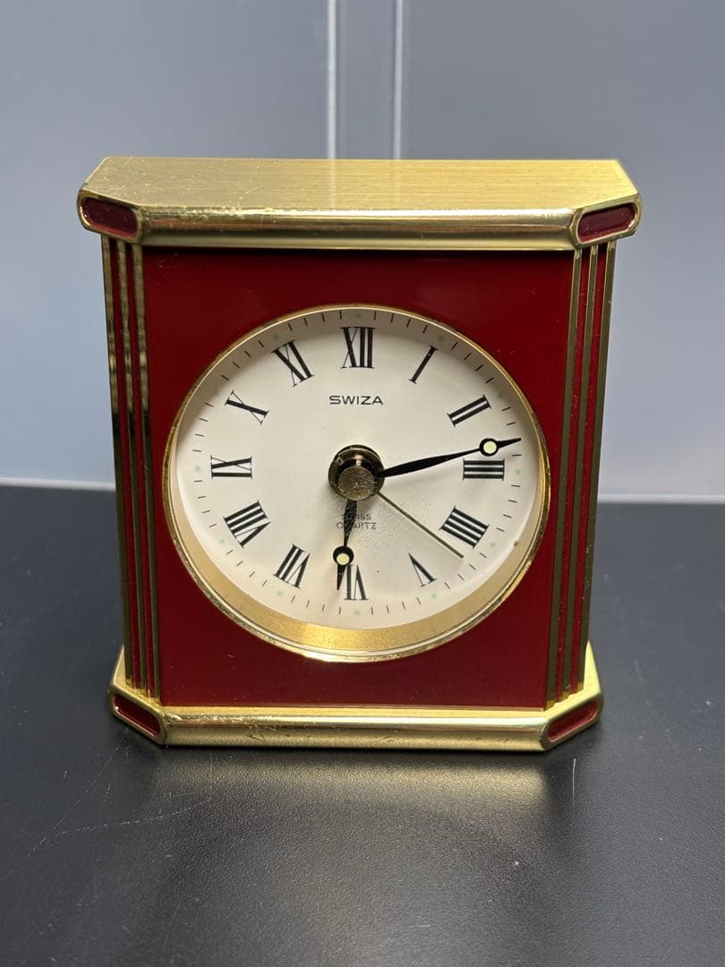 ヴィンテージ Swiza スウィザ 置時計 ゴールド スイス製 アンティーク