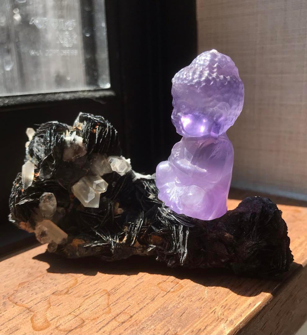 ☘️スペキュライト&クォーツ 鏡鉄鉱&水晶　仏様セット❤︎