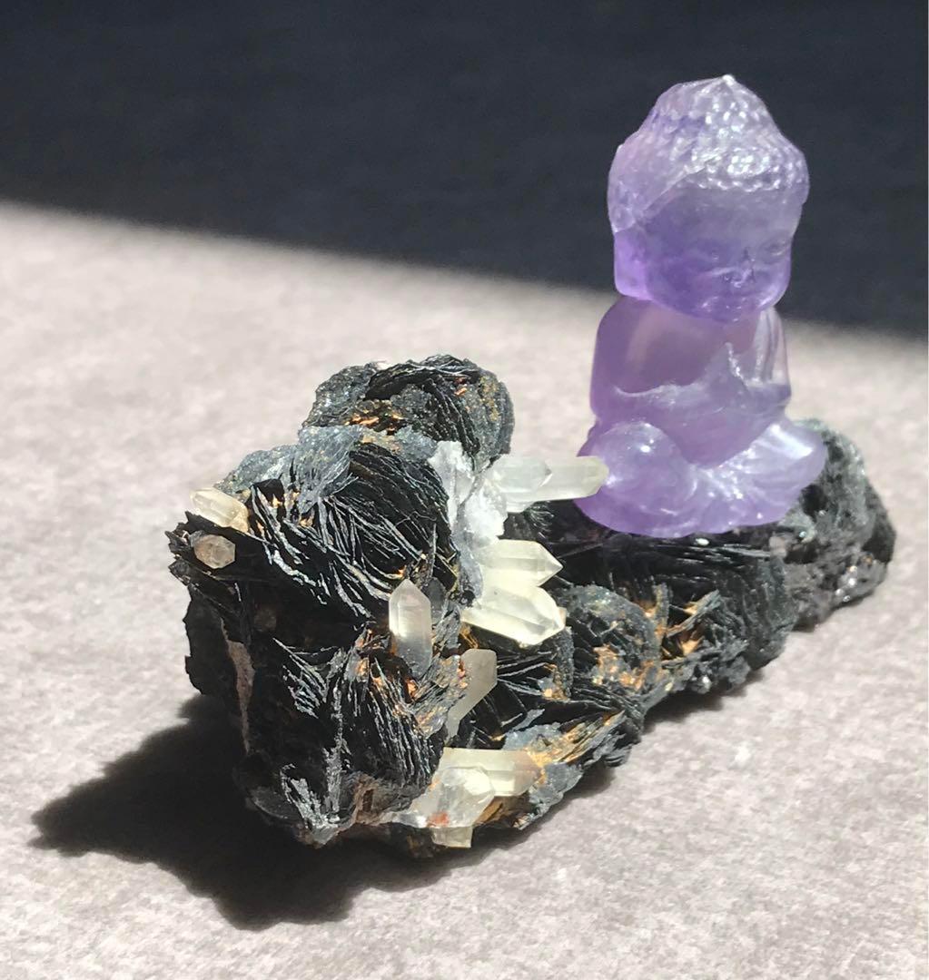 ☘️スペキュライト&クォーツ 鏡鉄鉱&水晶　仏様セット❤︎