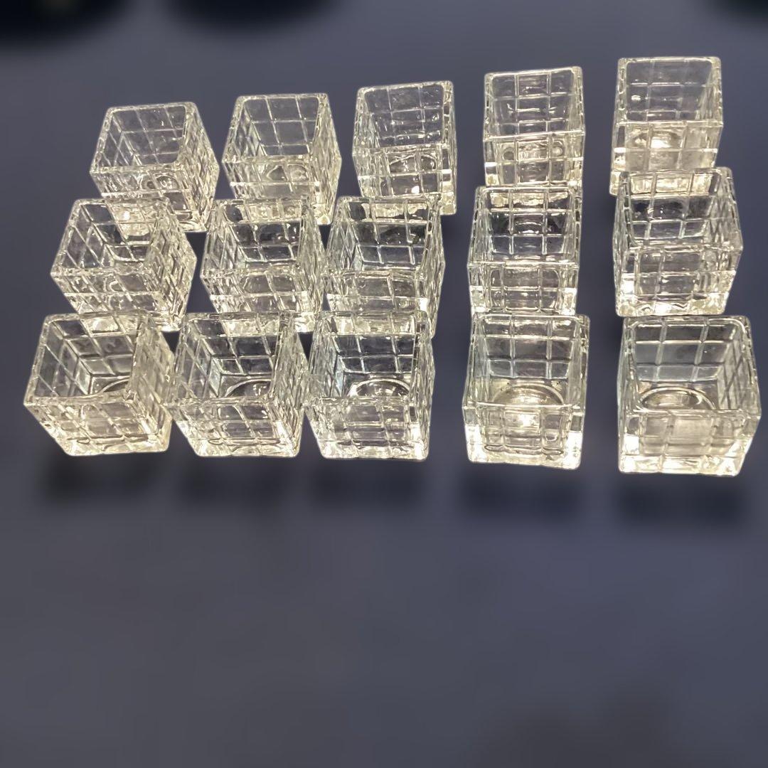 ガラスキューブ珍味入れ15客　　　新品未使用