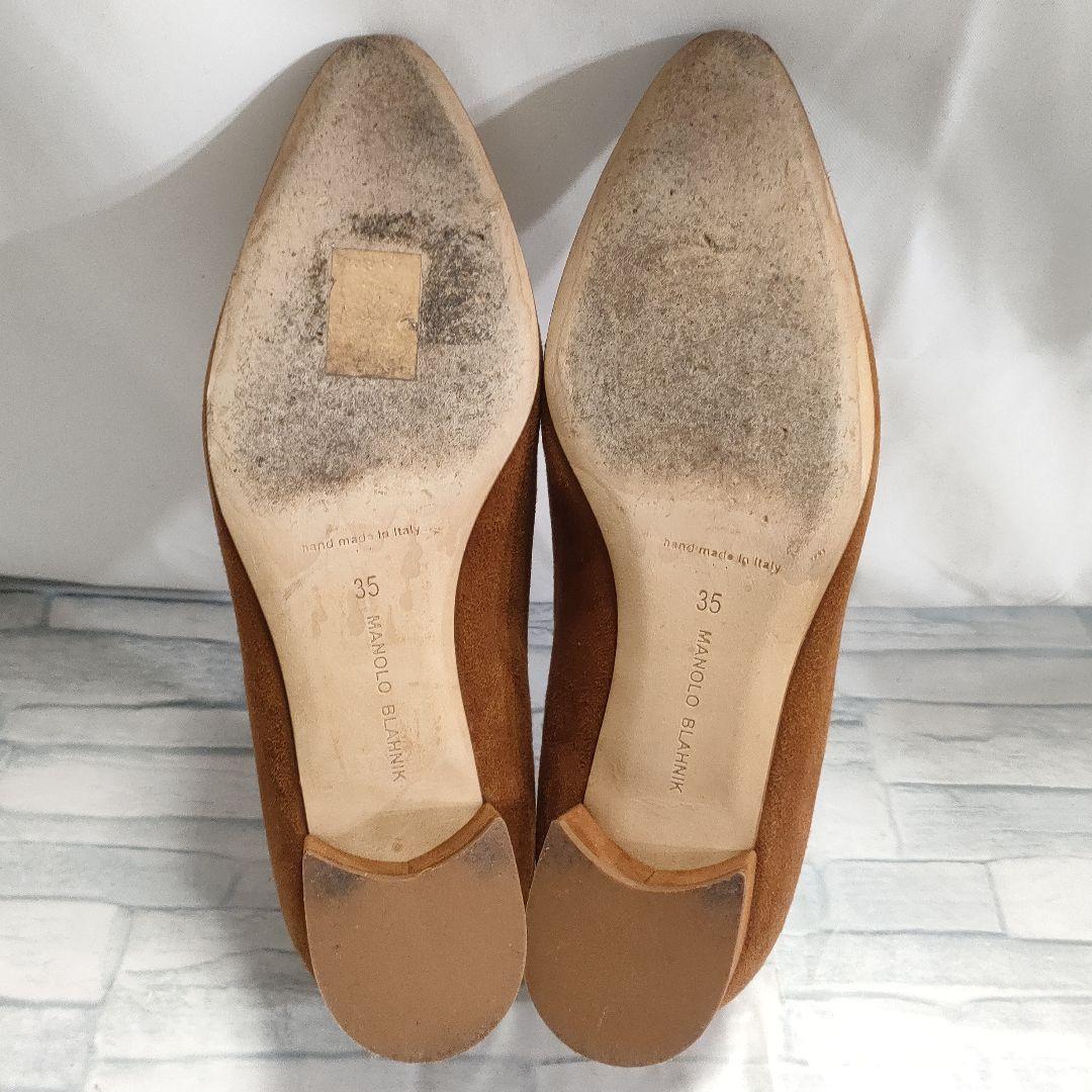 箱保存袋付き美品✨マノロブラニク　リストニー　スウェード　ブラウン　35