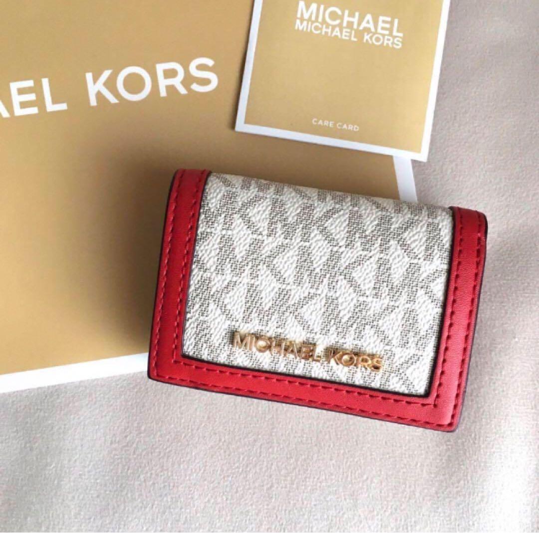 新品　MICHEAL KORS マイケルコース　三つ折り　財布　レッド