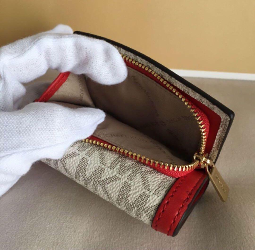 新品　MICHEAL KORS マイケルコース　三つ折り　財布　レッド
