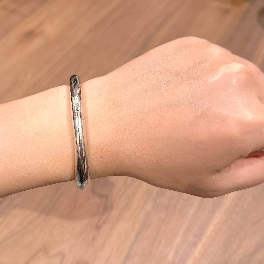 五*門様 【希少品】 エルメス イニシャル バングル シルバー ブレスレット リ