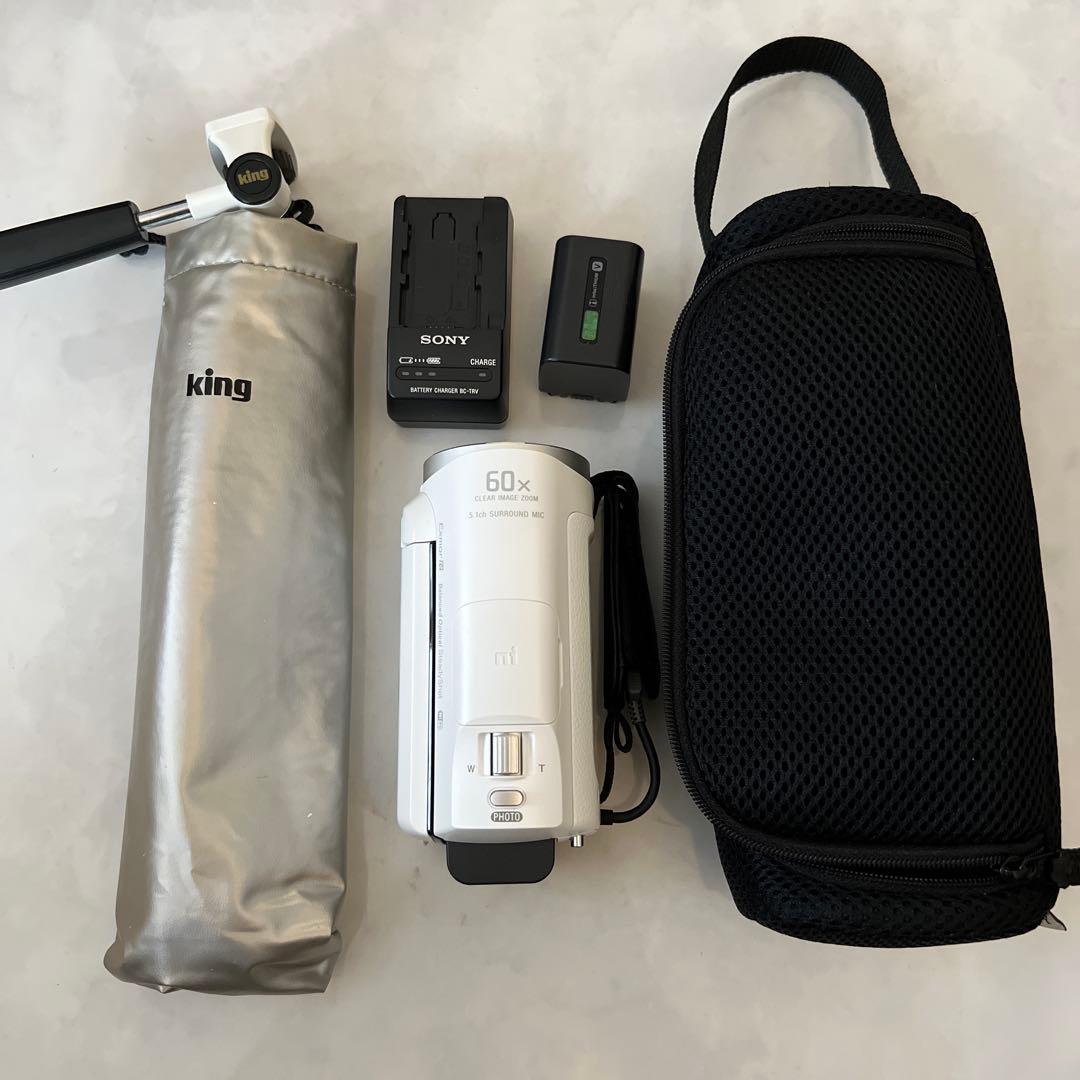 ソニー ビデオカメラ 60x HOR-PJ670 ホワイト　アクセサリーキット