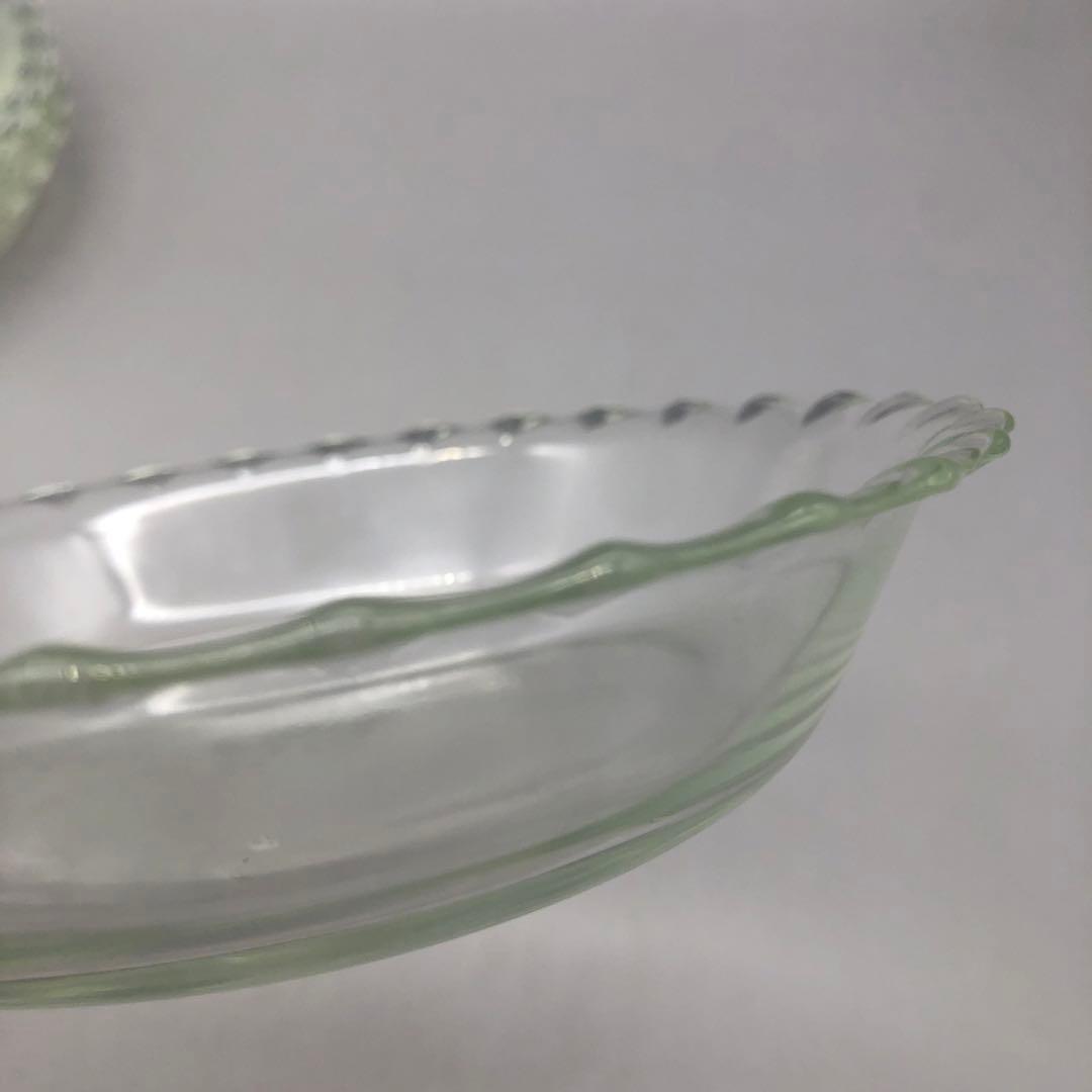 アメリカUSA製オールドパイレックス耐熱ガラス波型ビンテージ皿15cmx11枚