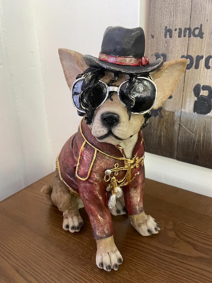 マイケルジャクソン犬　置物　オブジェ　犬　ワンちゃん　飾り　イヌ　いぬ　ドッグ