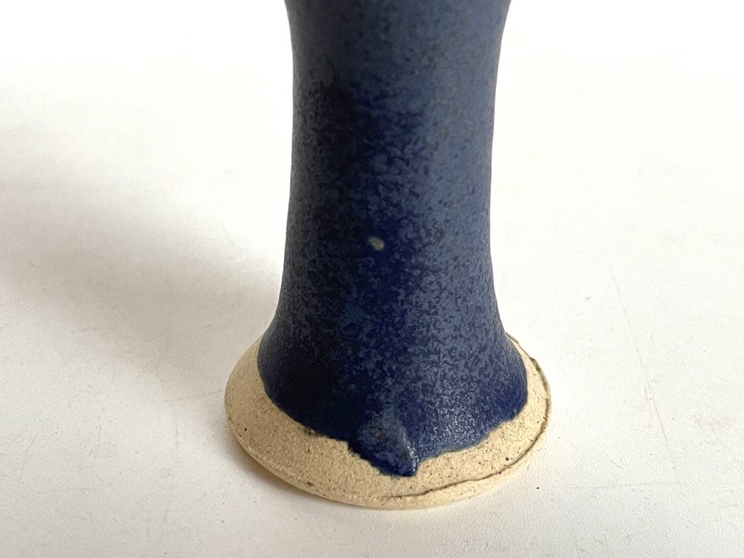 陶芸家　荒木高子　内田鋼一　合作　瑠璃釉白金彩　高杯　酒器　共箱