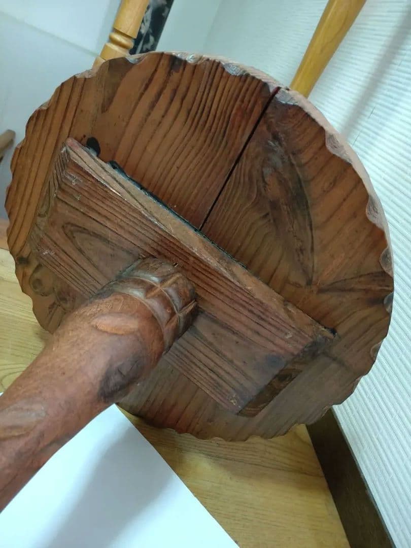 アンティーク 木製 サイドテーブル 花台 ■ビンテージ インテリア レトロ