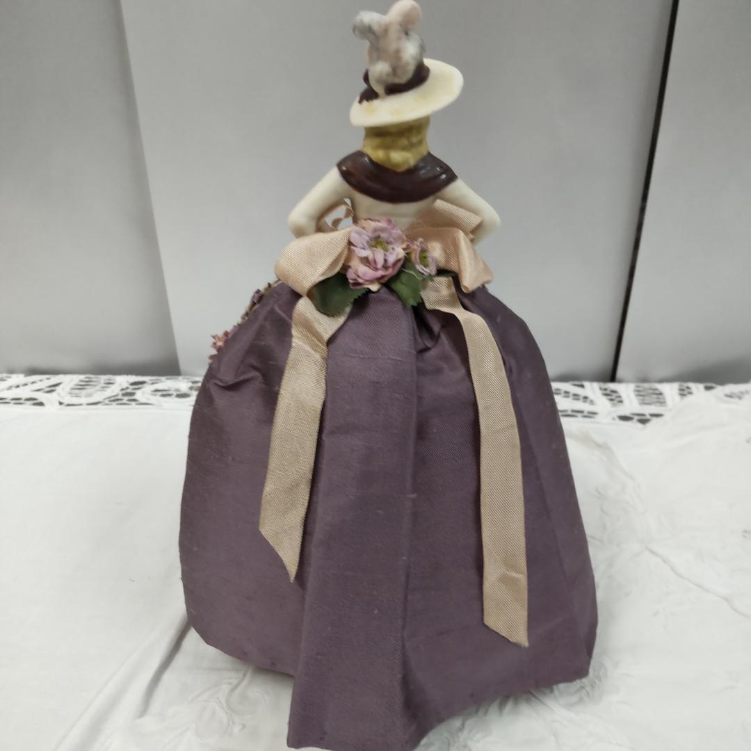 ハーフドール　ピンクッション　バイオレット　アンティーク風