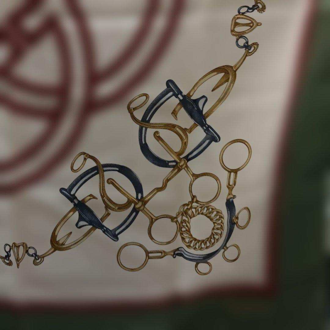 GUCCI シルクスカーフ GGロゴ　馬具柄