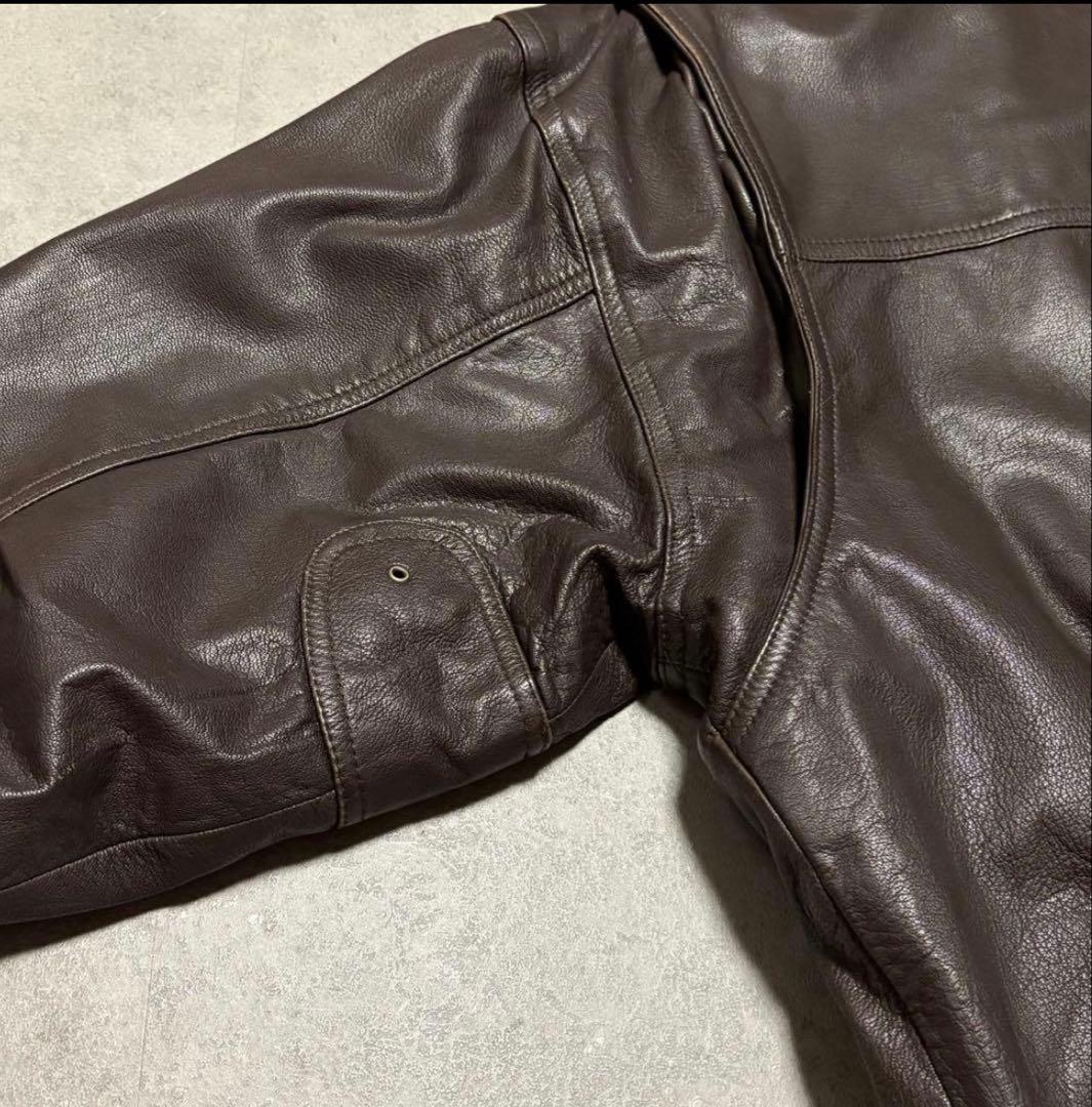 【vintage】フライトジャケット XL本革　A2 ブルゾン　ボンバー　短丈