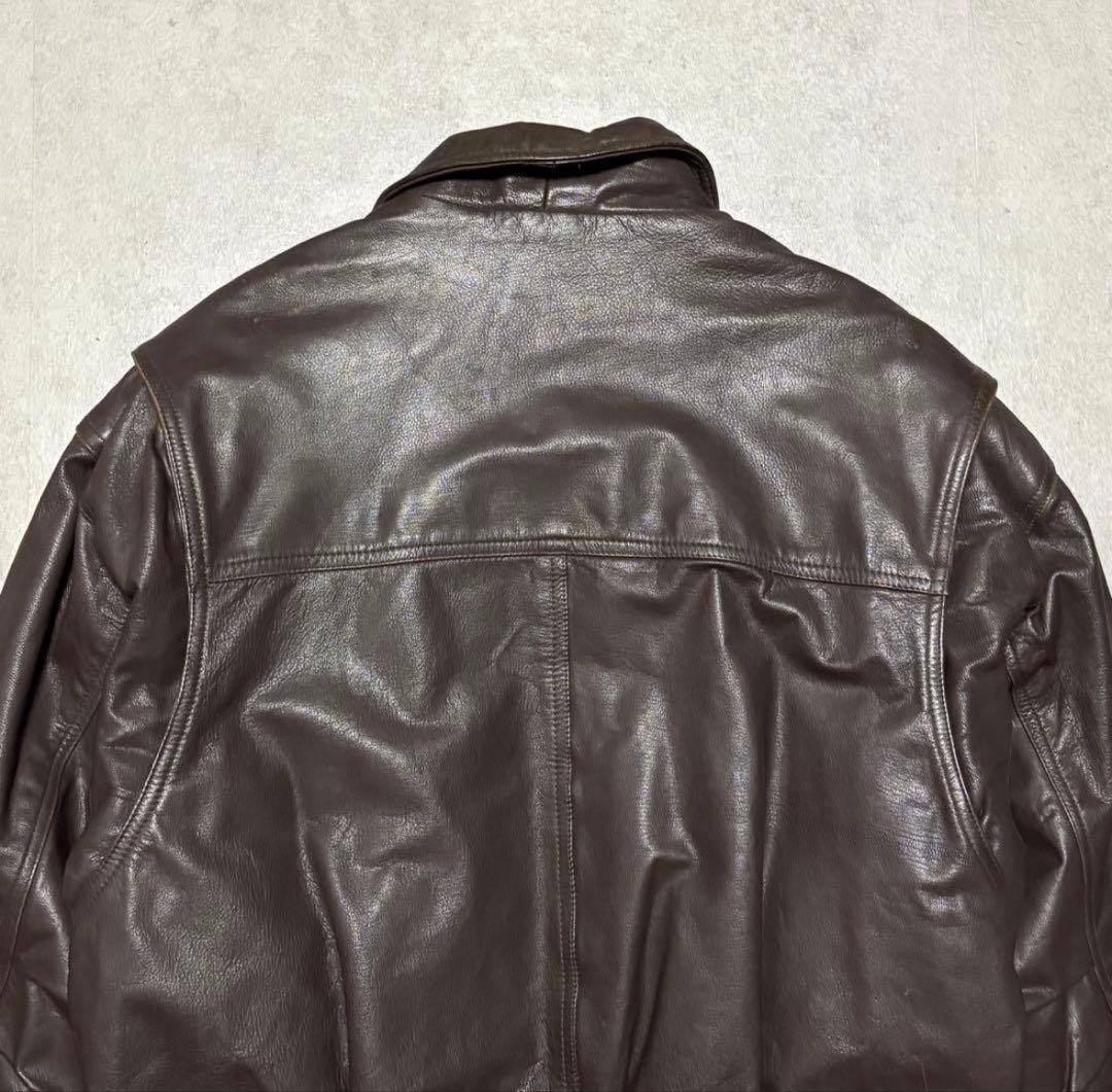 【vintage】フライトジャケット XL本革　A2 ブルゾン　ボンバー　短丈