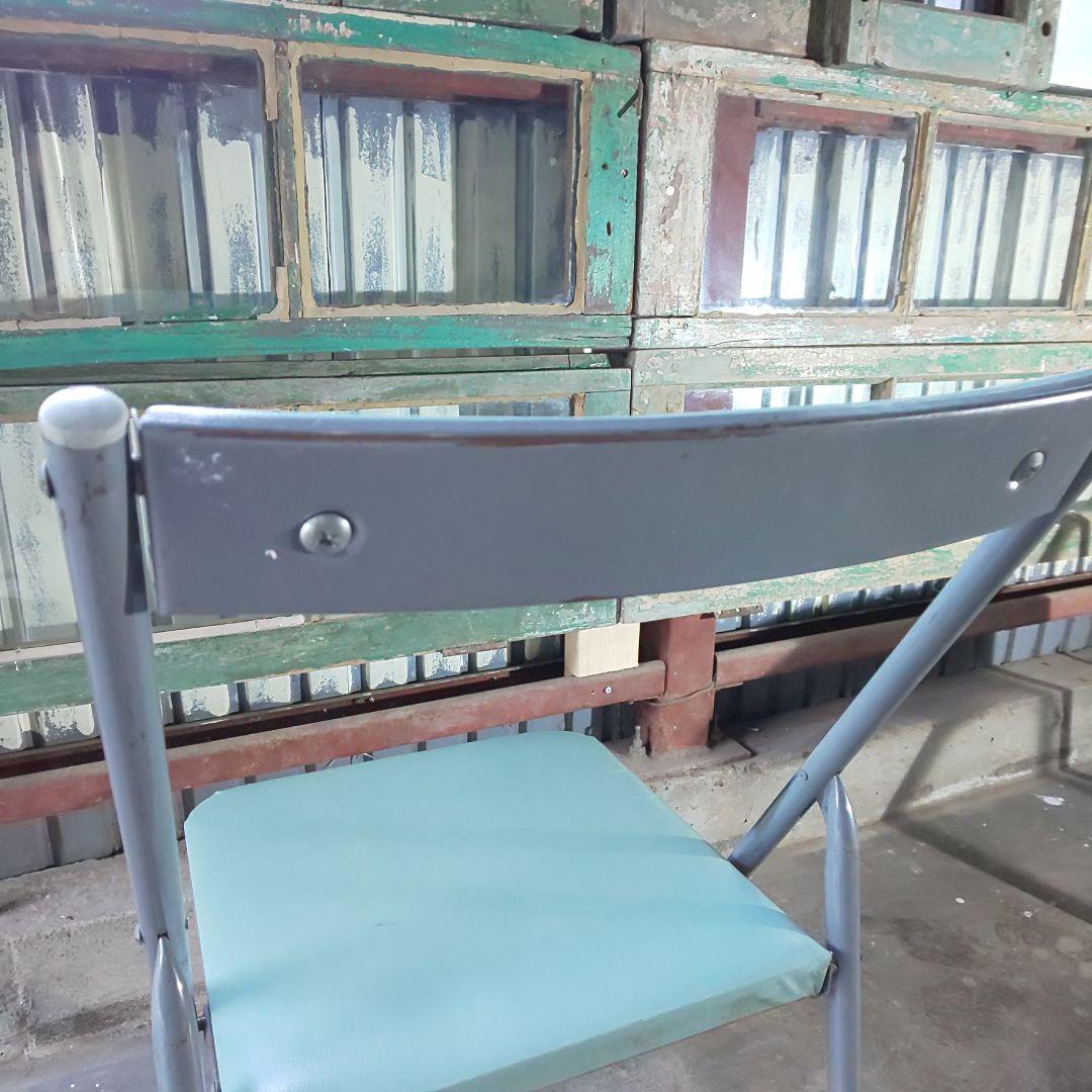 ヴィンテージチェア シャビー シック 鉄製 パイプ椅子 折りたたみ 椅子