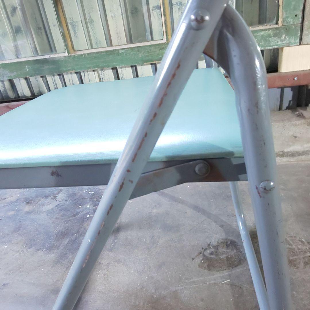 ヴィンテージチェア シャビー シック 鉄製 パイプ椅子 折りたたみ 椅子