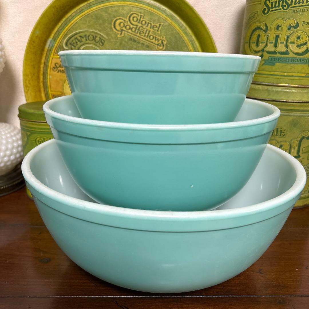 【3点セット】パイレックス ミキシングボウル ターコイズ