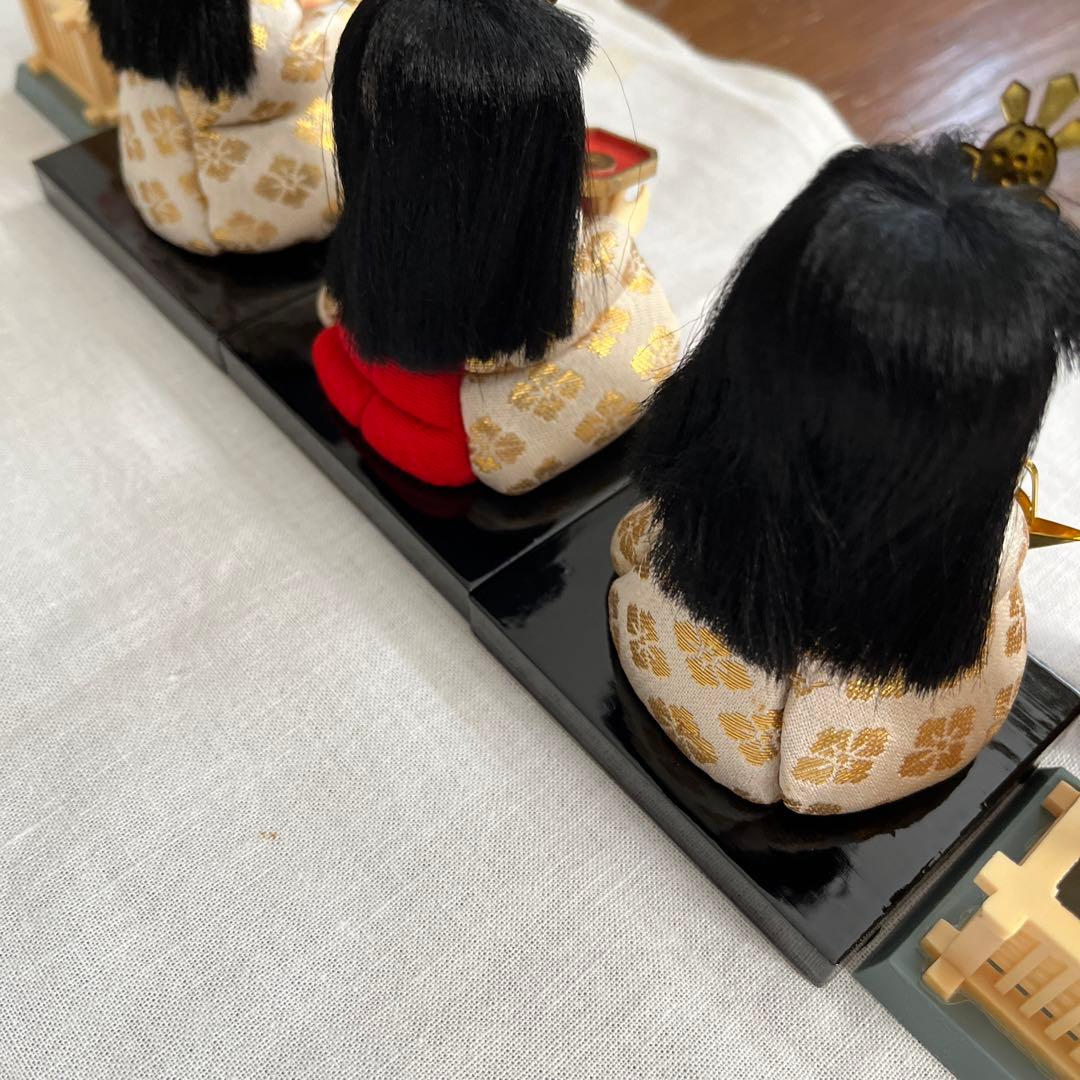 お雛様 3人官女 きめこみ人形 お花、札セット