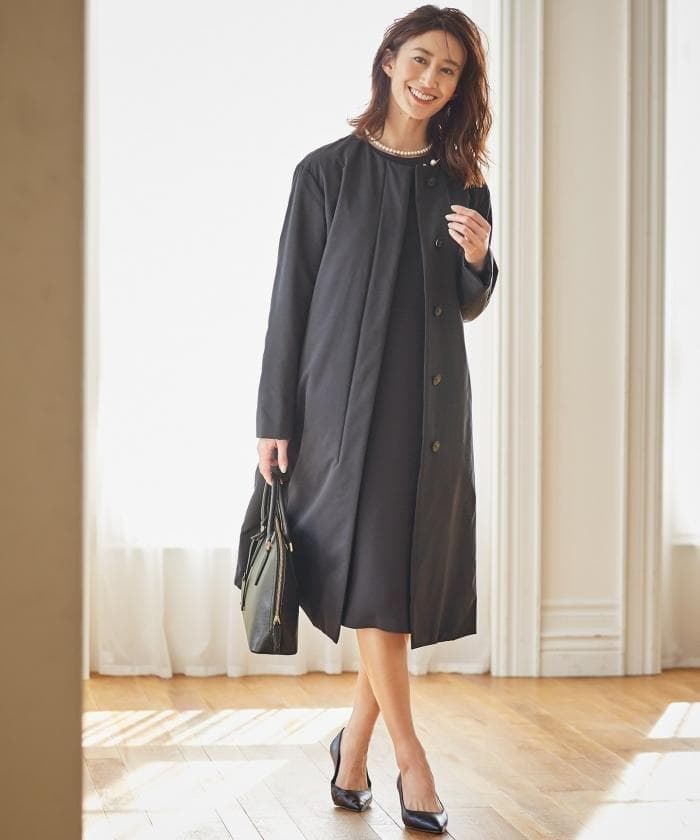 ★美品★ 23区 中綿コート 38 ノーカラーコート セレモニー 卒業式 入学式