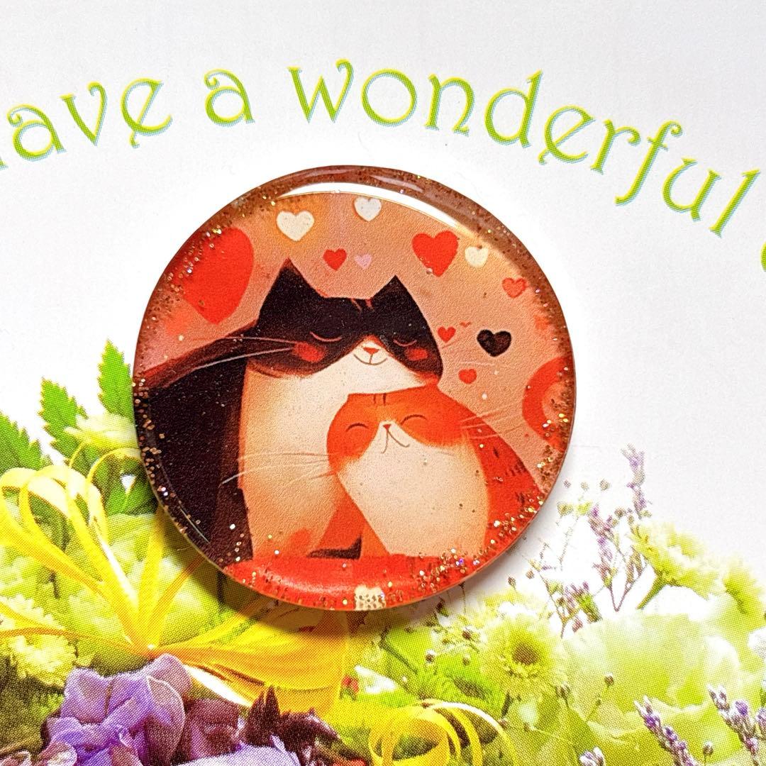 NO 561レジン　ヘアゴム　ブローチ　ハンドメイド　猫ちゃん